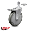 Service Caster 6 Inch Gray Polyurethane Wheel Swivel ½ Inch Stem Caster with Total Lock Brake SCC-TSTTL20S614-PPUB-121315